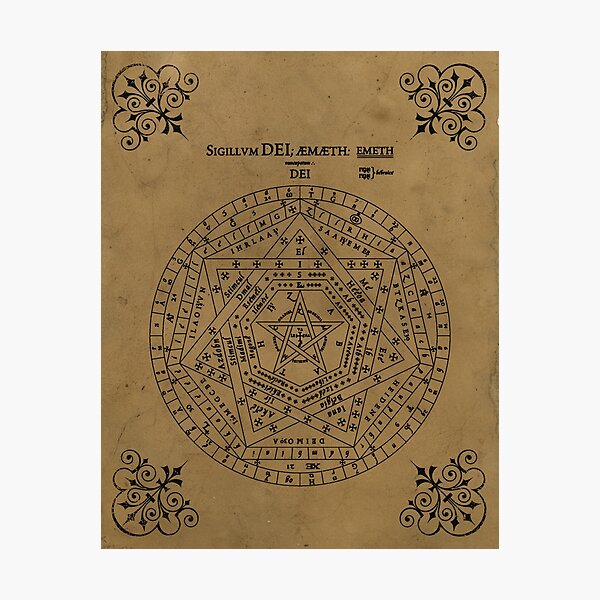 Sigillum Dei Aemeth, Sigil of Ameth occult symbol Photographic Print