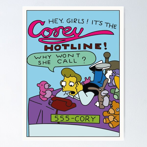 Artikel-Vorschau von  Corey Funny The Simpsons Inspired Magazine aus den 90er Jahren Cartoons, designt und verkauft von CompuGlobalCorp.