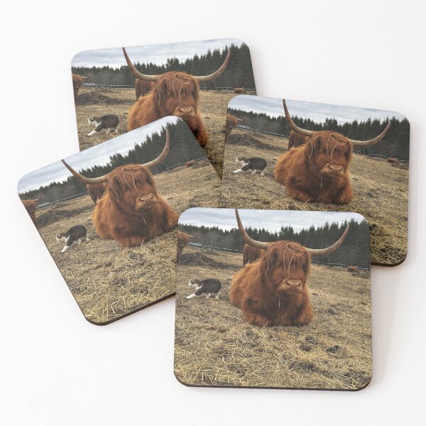 Item preview, Scottish Highland Cattle Cow and cat 2365 designed and sold by SaarelaHighland.