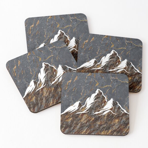 Item preview, Snowy Mountains With Marbling Texture Pattern designed and sold by MintaApparel.