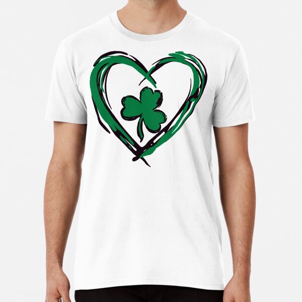 Green Heart with Clover Leaf Premium T-Shirt