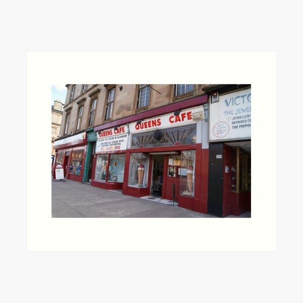Queens cafe Glasgow Art Print