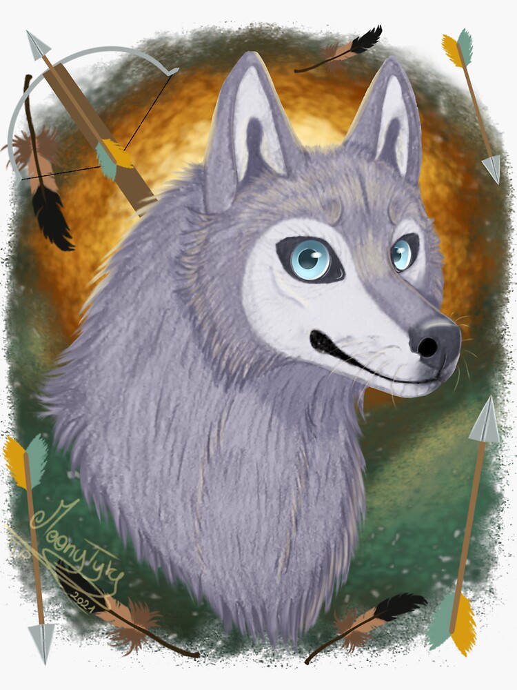 robyn-wolf-form-from-wolfwalkers-sticker-for-sale-by-moondaneka