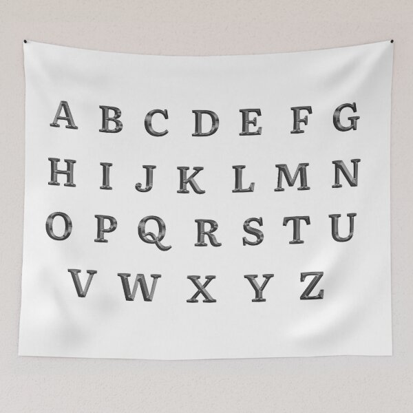 Item preview, Dark Silver Chrome Alphabet (Upper Case Letters A to Z) designed and sold by molamode.