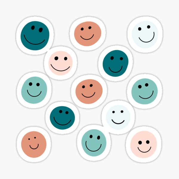 Smiley Face Pattern Sticker For Sale By Kaitlynhart06 Redbubble