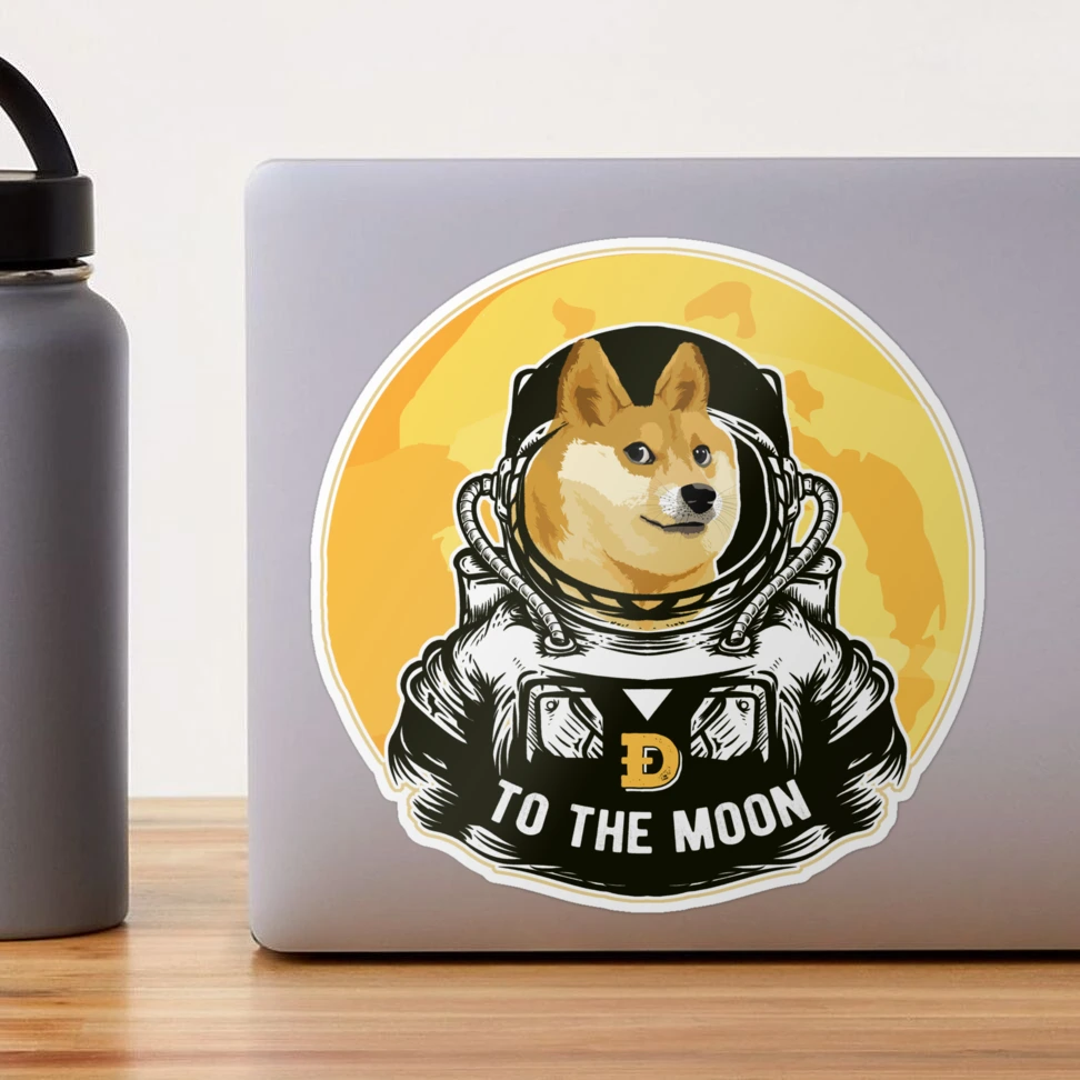 To The Moon Doge in Space Suit | Funny Dogecoin Shiba Crypto Meme