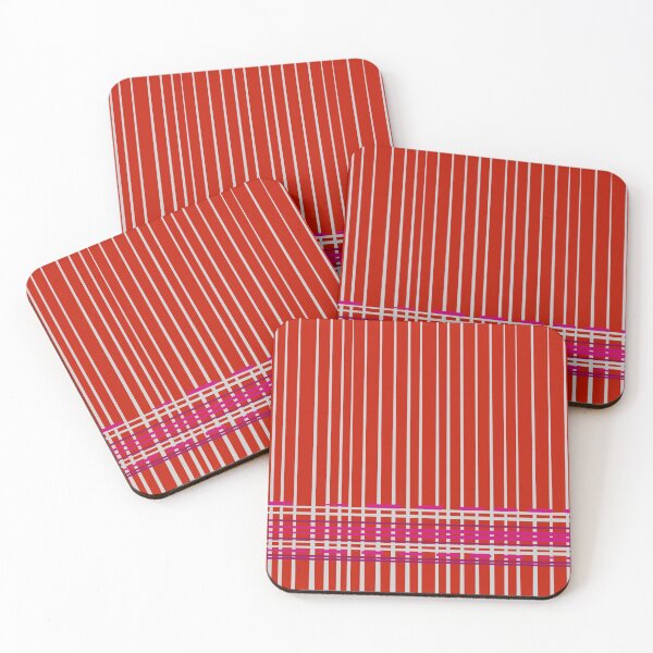 Item preview, White and Red line patterns designed and sold by Karenni.