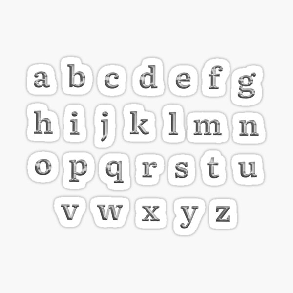 JZK 7 Sheets Plastic Metallic Silver Alphabet Letter and Number Stickers,  Chain Stickers, with tweezer, Upper and Lower case Letter Stickers