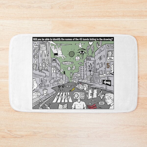 Item preview, Will you be able to identify the names of the 45 bands hiding in the drawing? designed and sold by matan kohn.