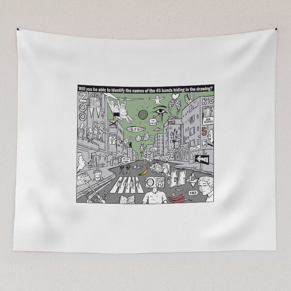 Item preview, Will you be able to identify the names of the 45 bands hiding in the drawing? designed and sold by matan kohn.