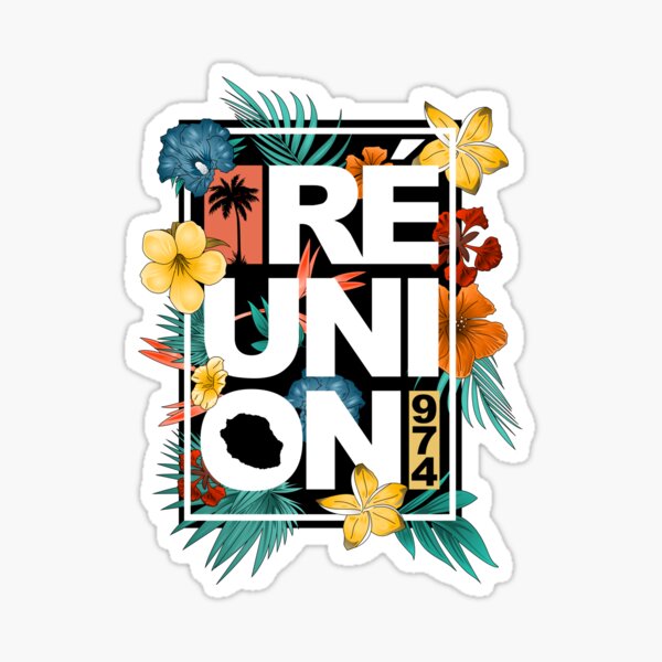 Réunion 974 - Flowers Sticker