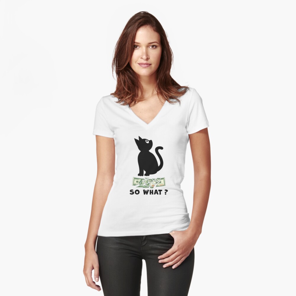 Item preview, Fitted V-Neck T-Shirt designed and sold by Catinorbit.