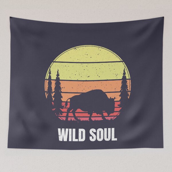 Item preview, Bison Vintage Sunset Retro - Wild Soul designed and sold by faudeltn.