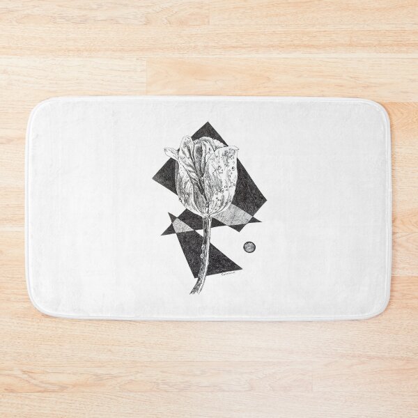 Item preview, Ink drawing - tulip with dewdrops and geometry designed and sold by TimeLady's Closet.