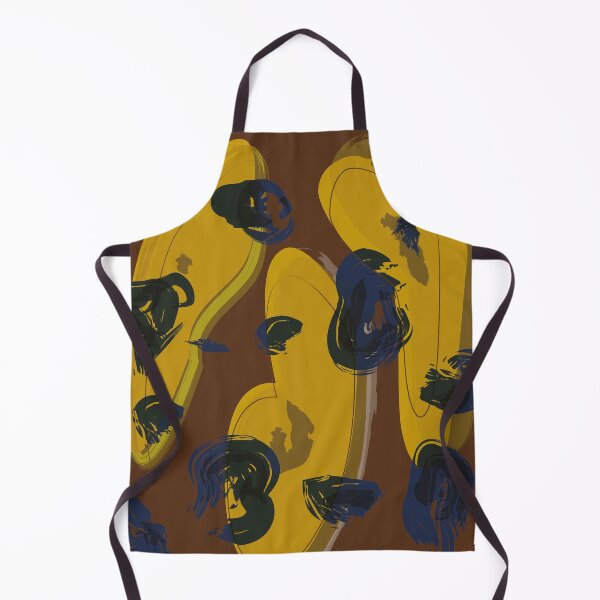 Item preview, Copy of Dark blue and mustard yellow graphic pattern with a dark brown background designed and sold by DunyaK.