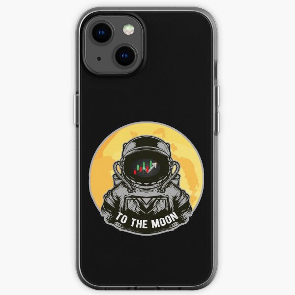 To The Moon | Stock Market Chart Astronaut with Gray Suit iPhone Soft Case