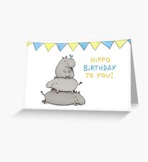 Hippo Birthday Grußkarte