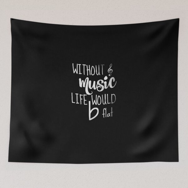 Item preview, Punny mug - without music life would b flat - gift for musician, orchestra/music teacher - music notes print designed and sold by FirSen.