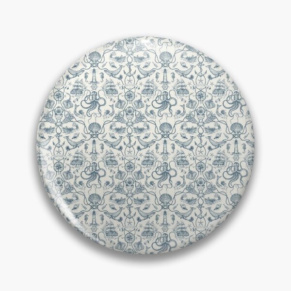 Item preview, nautical toile  designed and sold by Broken Antler Designs .