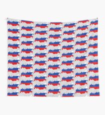 Flag Map of Russia Wall Tapestry