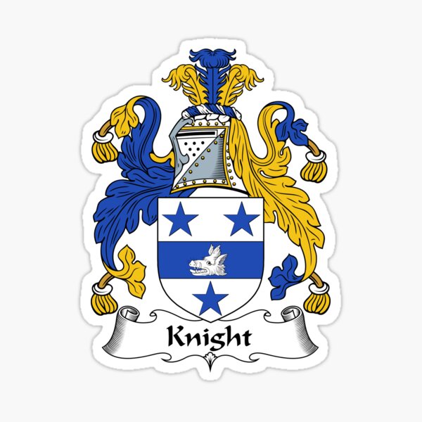 “Knight Coat of Arms / Knight Family Crest” Sticker for Sale by