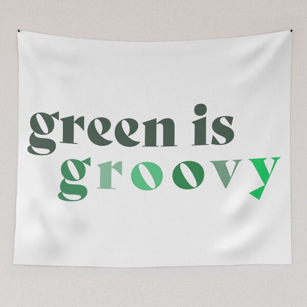 Item preview, Green is Groovy, Earth Day Retro Quote designed and sold by Ashleylcoop.