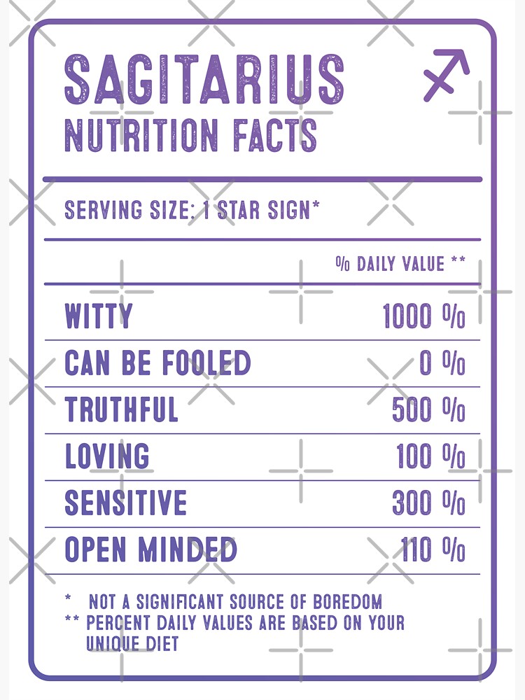 "Sagitarius Nutrition Facts, Sagitarius Zodiac Personality Chart