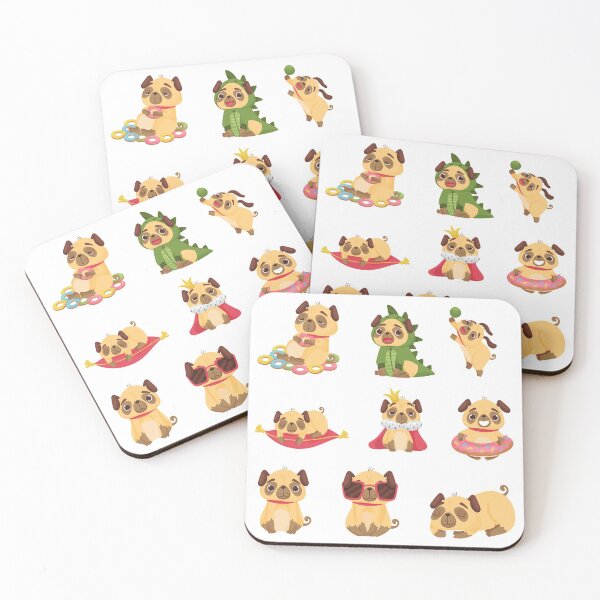 Item preview, Funny Pug sticker pack designed and sold by MameDesign.