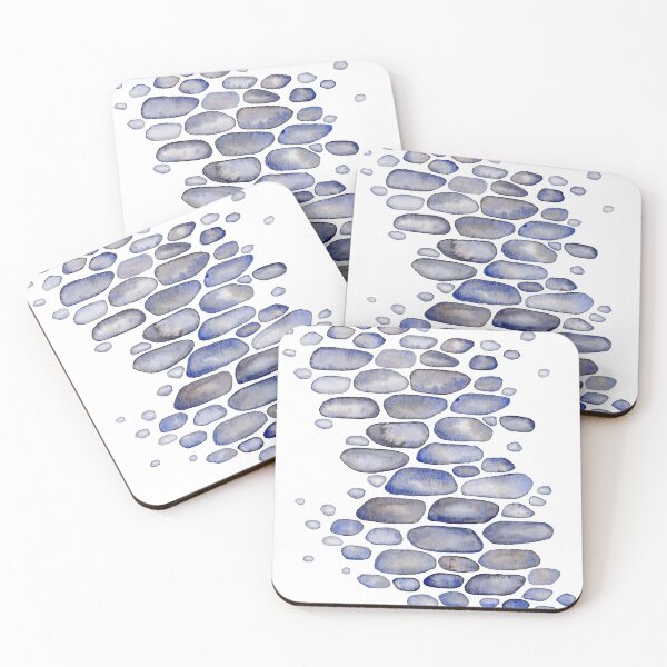 Item preview, Blue Grey Watercolor Pebbles designed and sold by Pegasene.