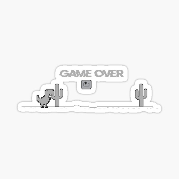 Offline - Unable to connect to the internet - Dino Game Sticker Sticker  for Sale by FoxBrother