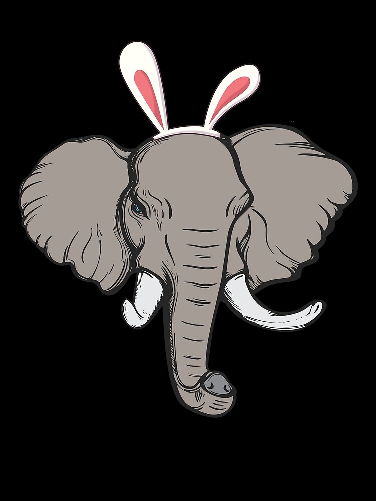Thumbnail 3 von 3, Tuch, Easter Bunny Elephant With Bunny Ears Costume Funny Easter Gear designt und verkauft von DynamicDesign.