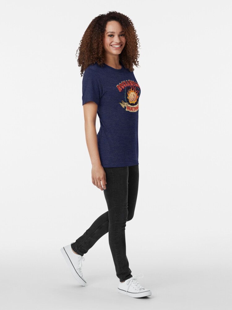 Alternate view of Rockabilly Beatdown (Flaming Fist) Tri-blend T-Shirt