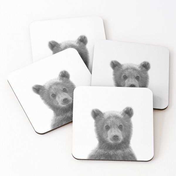 Item preview, Baby Bear Black & White Print by Zouzounio Art designed and sold by zouzounioart.
