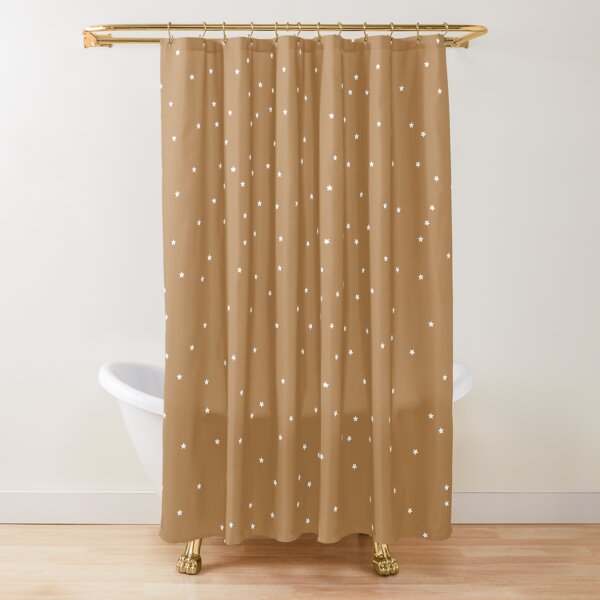 Connected stars only stars green and white on camel Shower Curtain