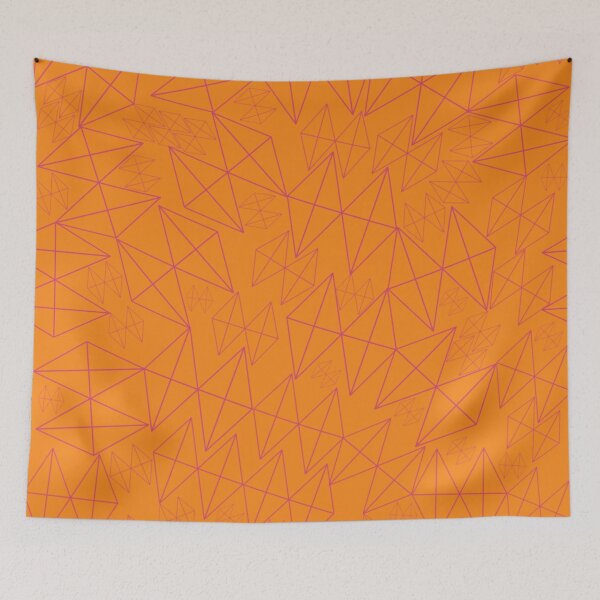 Item preview, Mid-Century Modern Art Abstract Diamonds 1.4 Orange & Pink designed and sold by Old Urban Farmhouse Design Studio.
