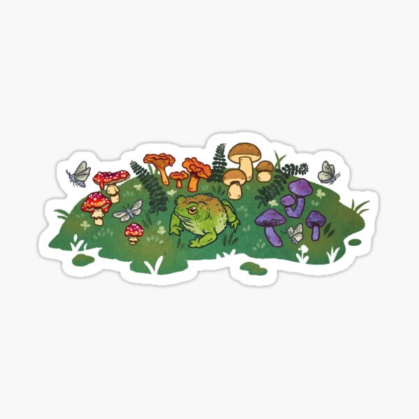 Grumpy Shroom Garden Toad Sticker