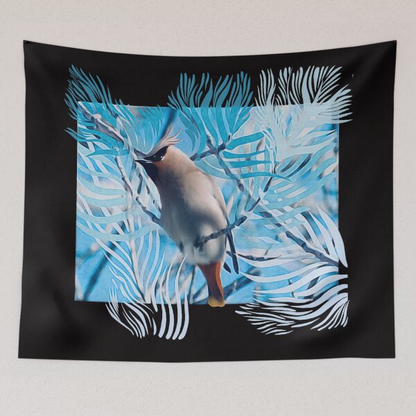 Item preview, Waxwing Bird Floral  designed and sold by faztheartnoob.