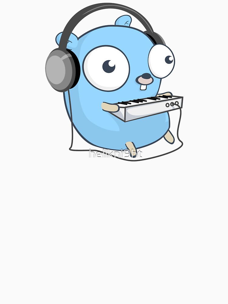 "The Golang Mascot: Music" T-shirt for Sale by hellkni9ht | Redbubble ...