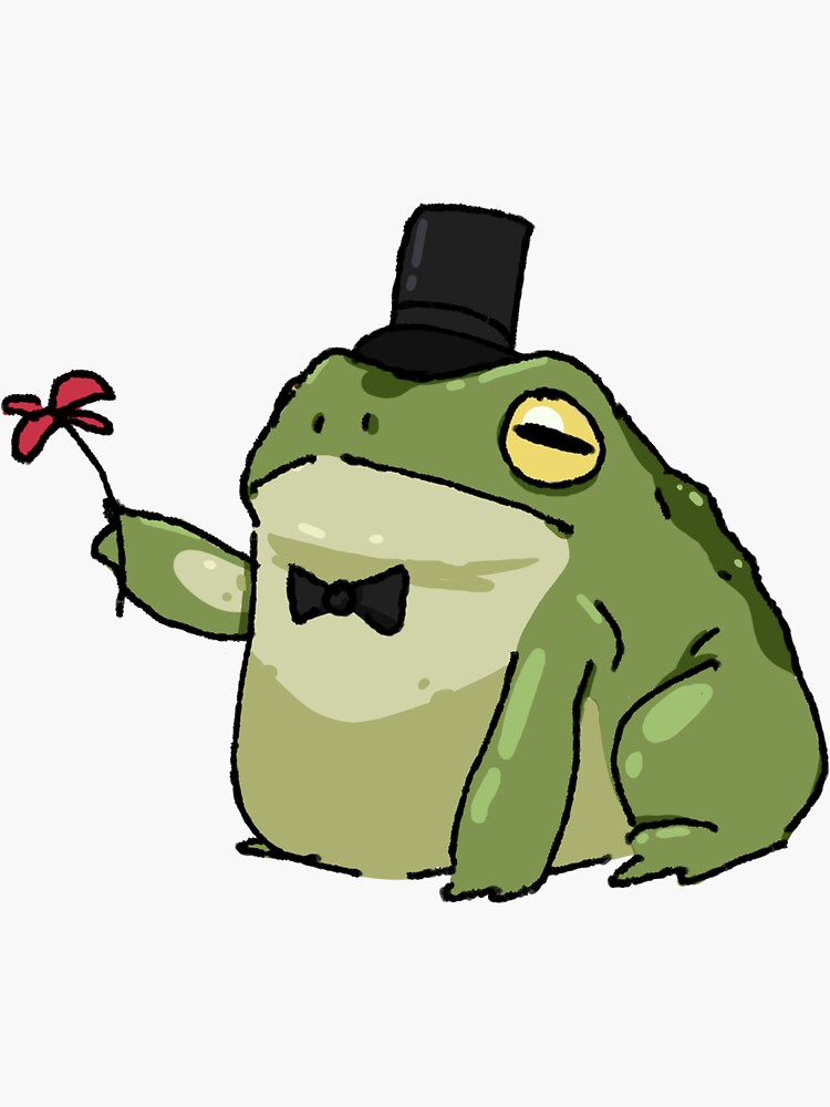 "Frog with Top Hat" Sticker for Sale by etooleyart Redbubble