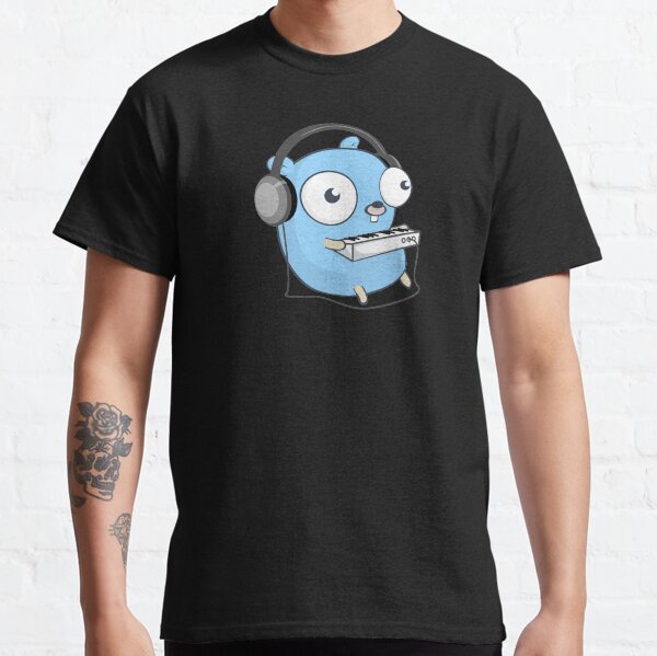 The Golang Mascot: Music (Black Edition) Classic T-Shirt