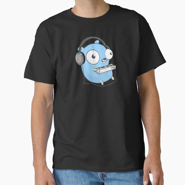 Item preview, The Golang Mascot: Music (Black Edition) designed and sold by hellkni9ht.