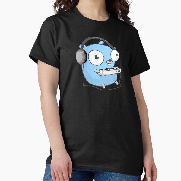 Item preview, The Golang Mascot: Music (Black Edition) designed and sold by hellkni9ht.