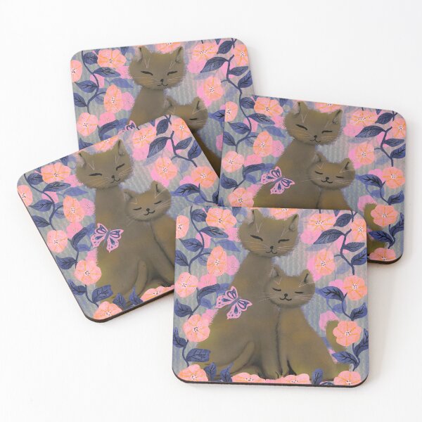 Item preview, Cat and Kitten - blue and pink palette  designed and sold by MadebyCRO.