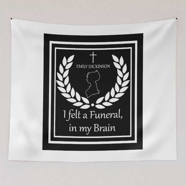 Item preview, Emily Dickinson Early American Poet I Felt A Funeral In My Brain Black and White designed and sold by BrokenUnicorn.