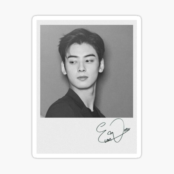 Cha Eun Woo con firma Pegatina