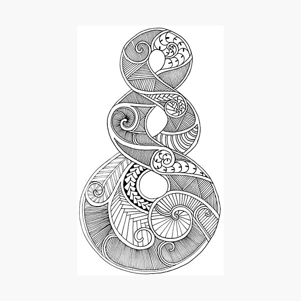 Triple Twist (Maori Symbol) Fineliner Photographic Print