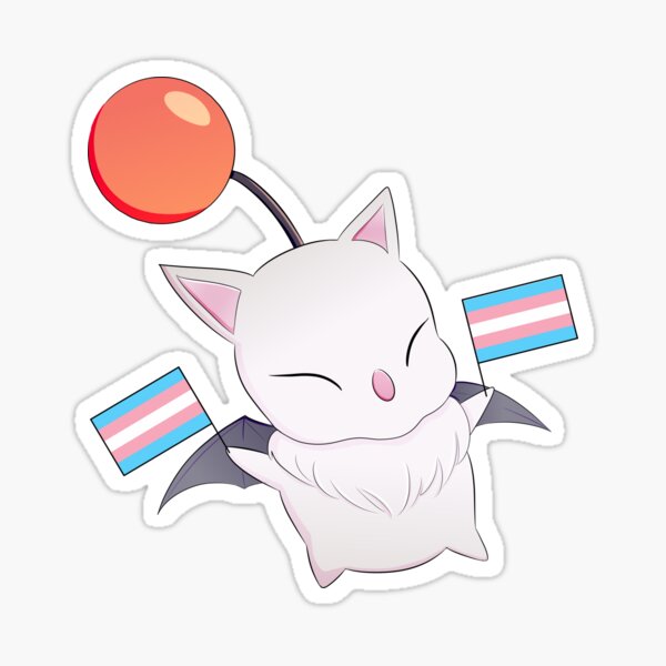 Vista previa del artículo con la obra «Trans Pride Moogle [FFXIV]», diseñado y vendido por corbeaudelys.