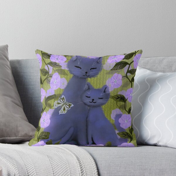 Item preview, Cat and Kitten - green and purple palette  designed and sold by MadebyCRO.