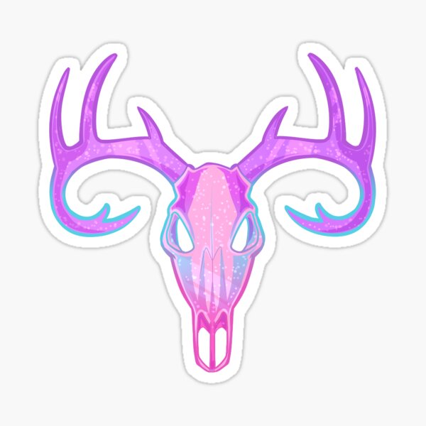 “glitter skull- deer” Sticker for Sale by kellybletz | Redbubble