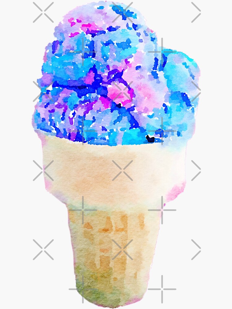 "Candy Floss/cotton candy Ice Cream " Sticker by sillybanana Redbubble
